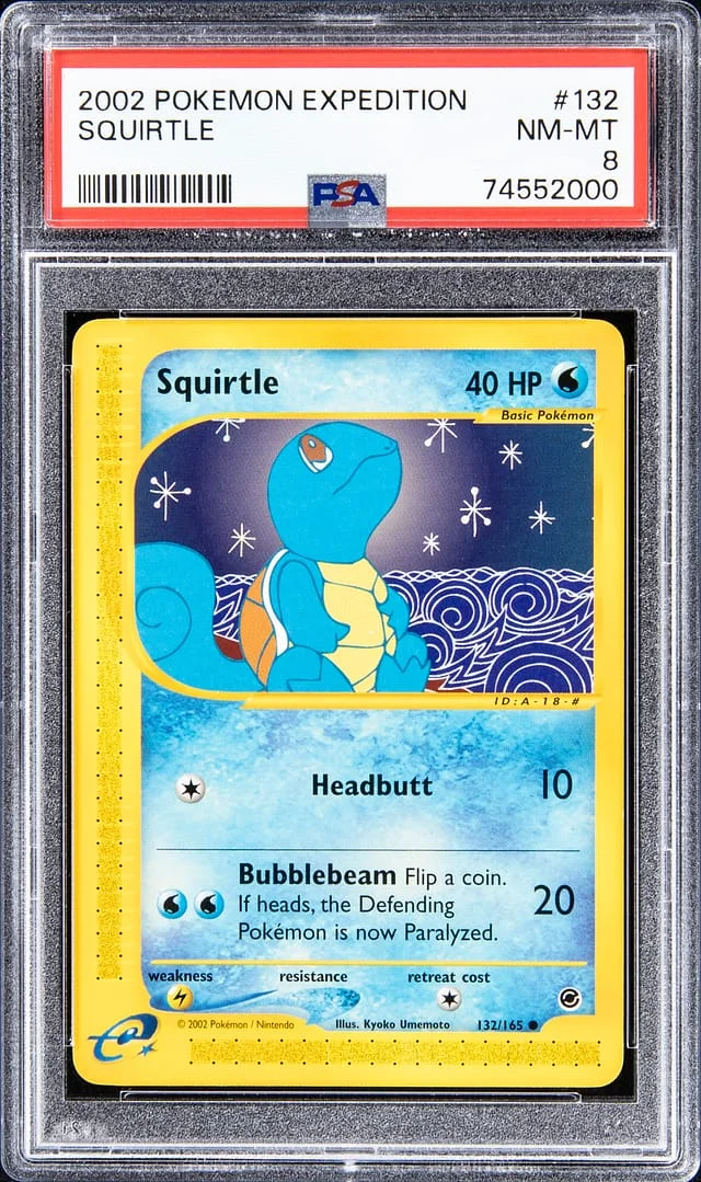 2002 Pokemon Expedition Squirtle #132 card image