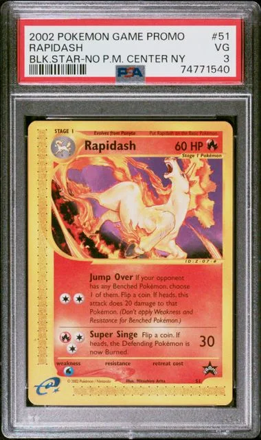 2002 Pokemon Game Promo Black Star-No Pokemon Center Ny Rapidash #51 card image