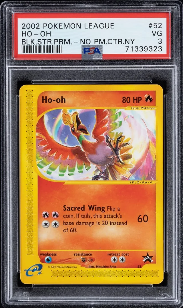 2002 Pokemon League Black Star Promo No Pokemon Center NY Ho-oh #52 card image