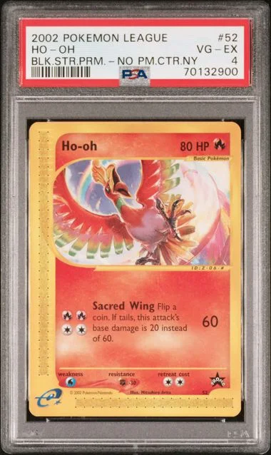 2002 Pokemon League Promo Black Star, No Pokemon Center NY Ho-Oh #52 card image