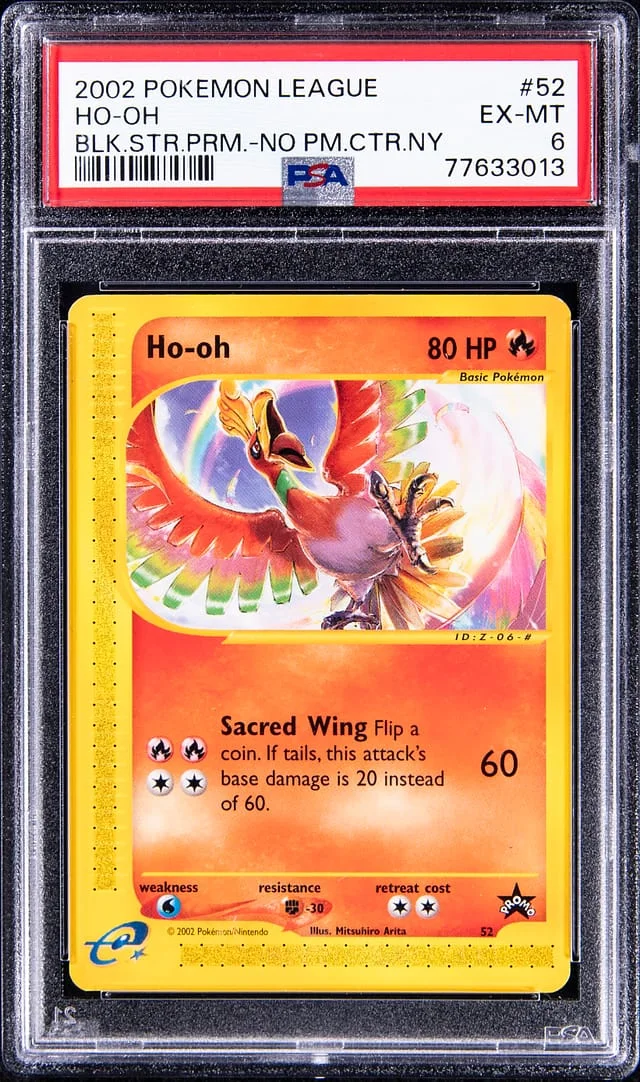 2002 Pokemon League Promo Black Star Promo No Pokemon Center NY Ho-oh #52 card image