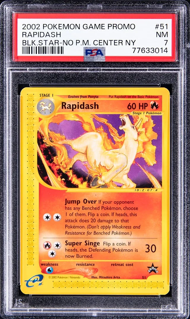 2002 Pokemon League Promo Black Star Promo No Pokemon Center NY Rapidash #51 card image