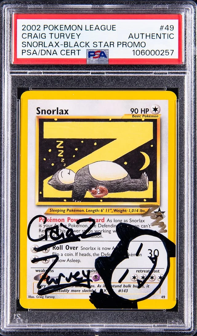 2002 Pokemon League Snorlax Black Star Promo Artist Craig Turvey #49 card image