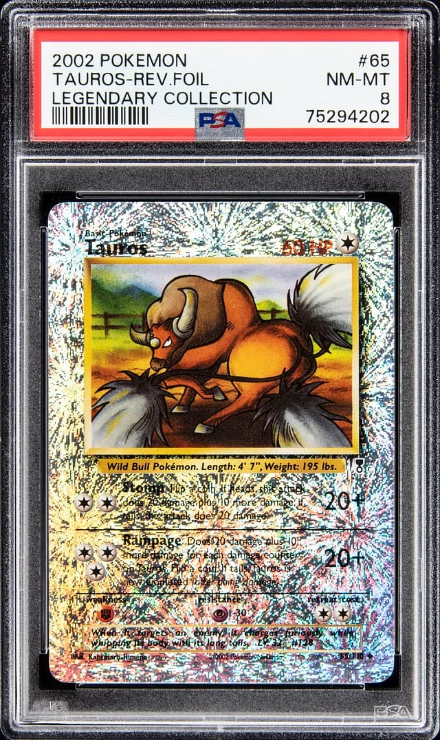 2002 Pokemon Legacy Collection - Reverse Foil Tauros #65 card image