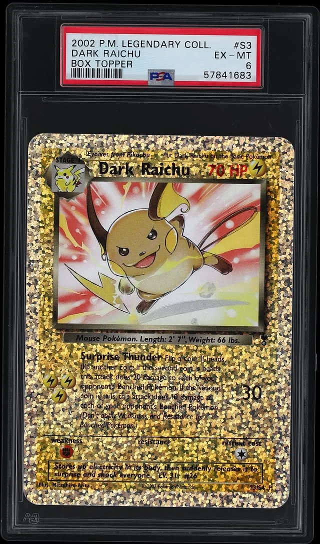 2002 Pokemon Legendary Collection Box Topper Dark Raichu #53 card image