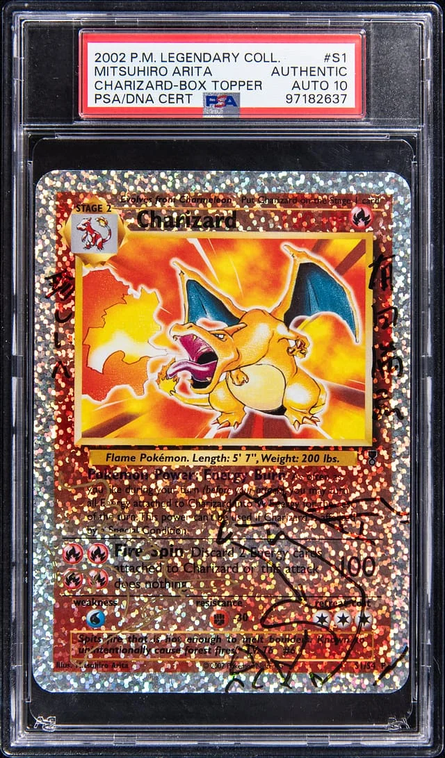 2002 Pokemon Legendary Collection Charizard Box Topper Mitsuhiro Arita #S1 card image