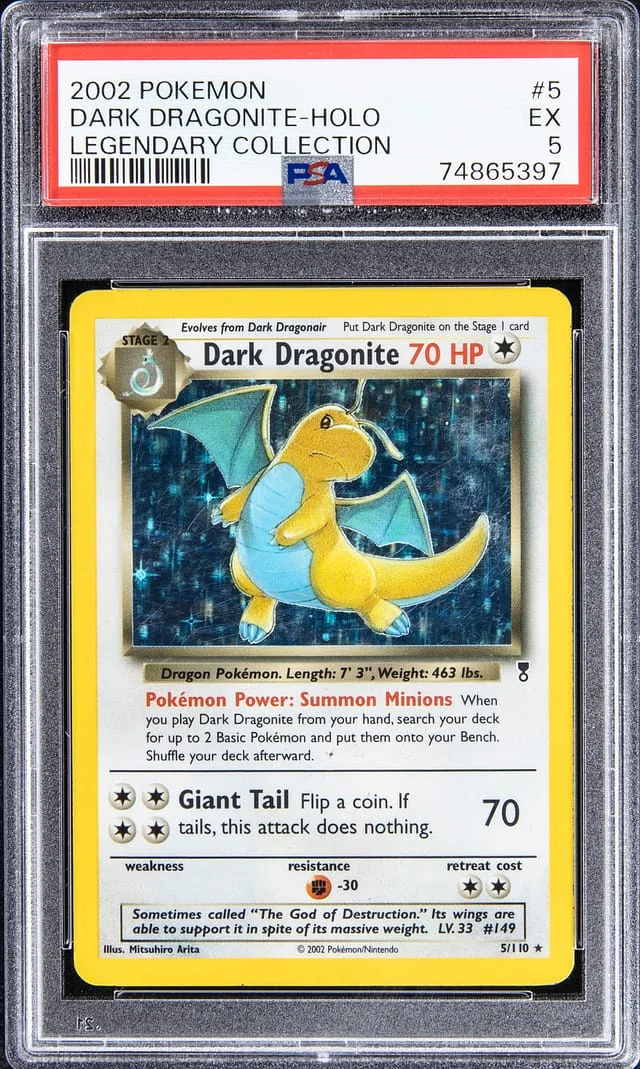 2002 Pokemon Legendary Collection - Holofoil Dark Dragonite #5 card image