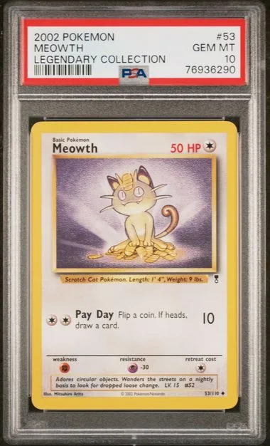 2002 Pokemon Legendary Collection Meowth #53 card image