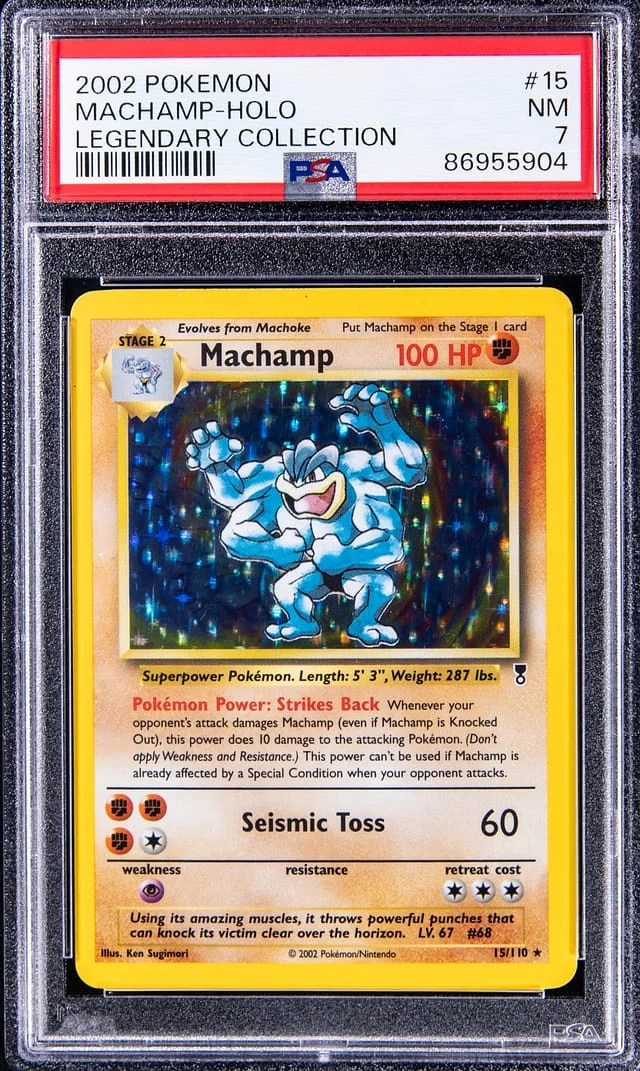 2002 Pokemon Legendary Collection Rare Holofoil Machamp #15 card image
