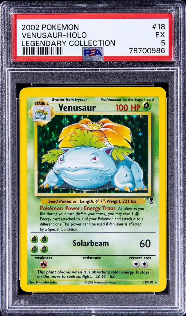 2002 Pokemon Legendary Collection Rare Holofoil Venusaur #18 card image