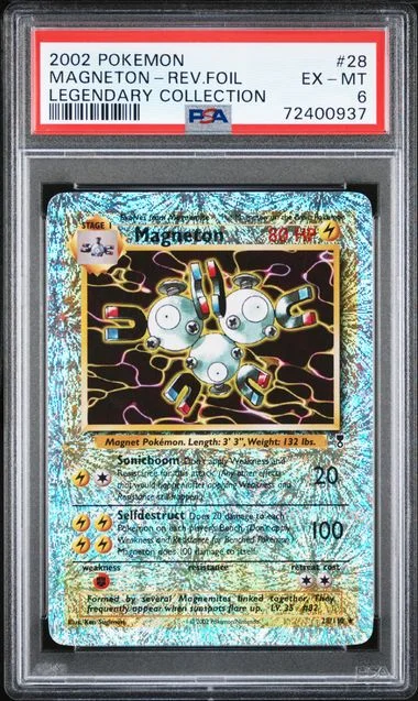 2002 Pokemon Legendary Collection Rare Reverse Holofoil Magneton #28 card image