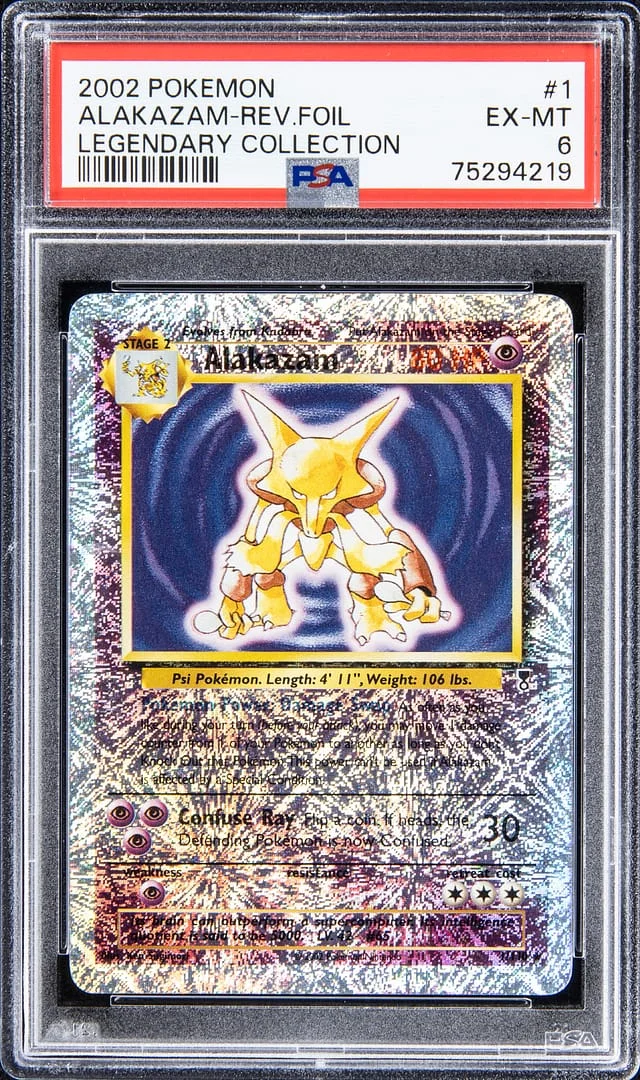2002 Pokemon Legendary Collection - Reverse Foil Alakazam #1 card image