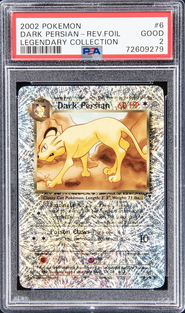 2002 Pokemon Legendary Collection - Reverse Foil Dark Persian #6 card image