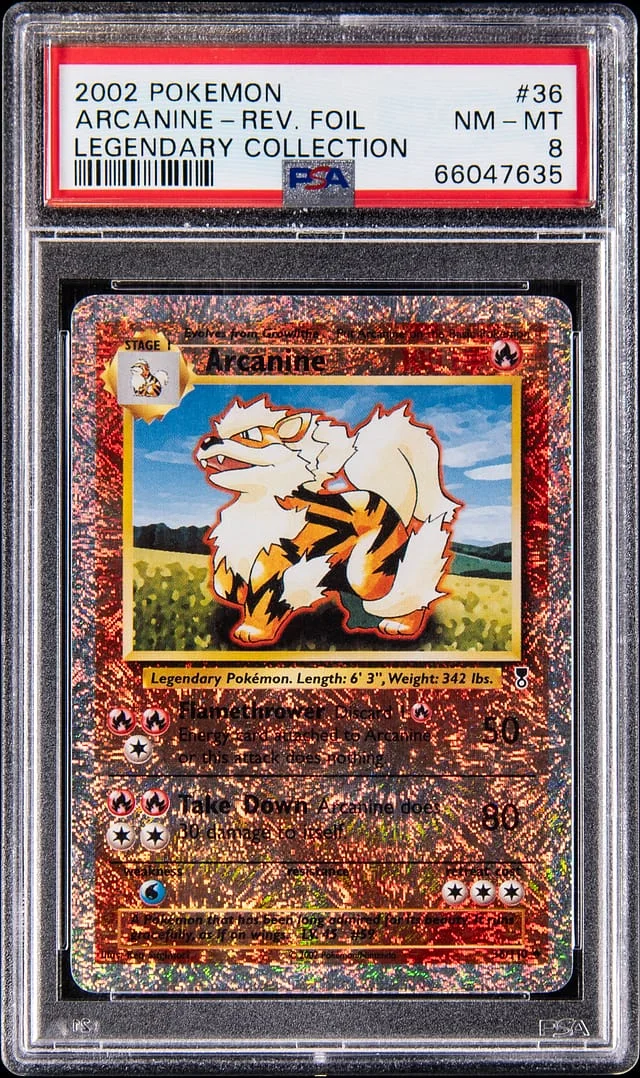 2002 Pokemon Legendary Collection Reverse Holo Arcanine #36 card image