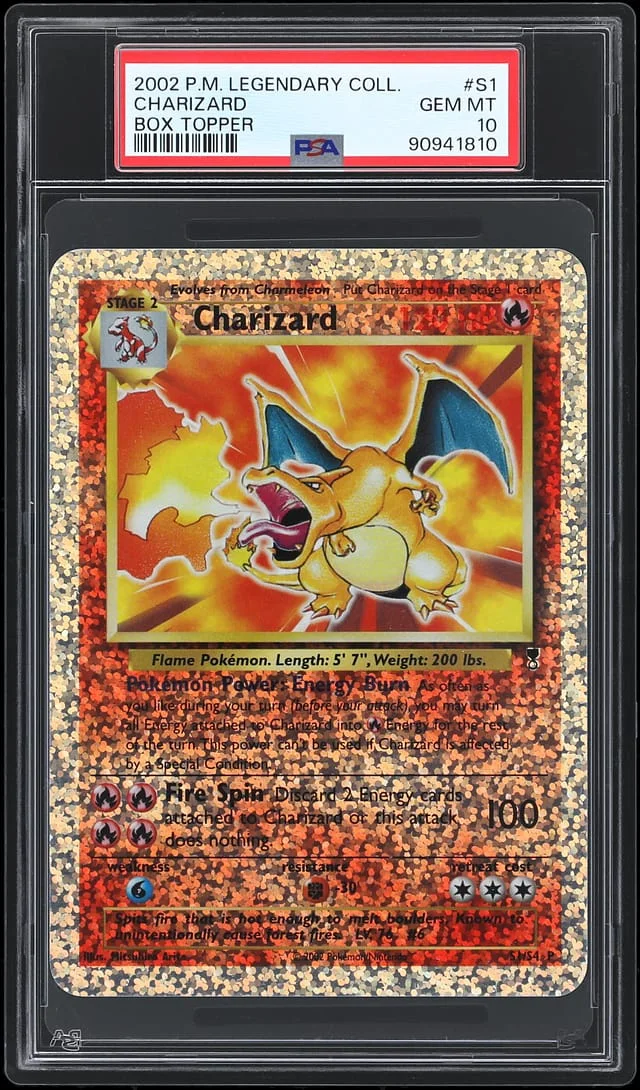 2002 Pokemon Legendary Collection Reverse Holo Box Topper Charizard #S1 card image