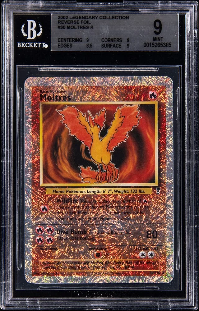 2002 Pokemon Legendary Collection Reverse Holo Moltres #30 card image