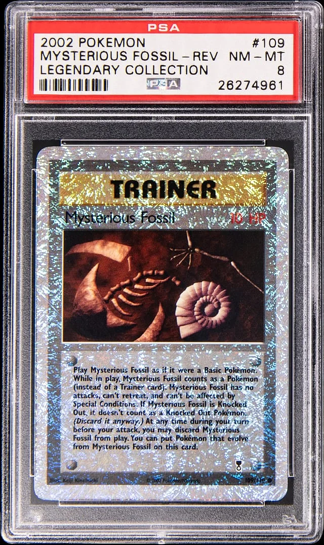 2002 Pokemon Legendary Collection Reverse Holo Mysterious Fossil #109 card image