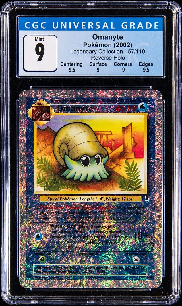 2002 Pokemon Legendary Collection Reverse Holo Omanyte #57 card image