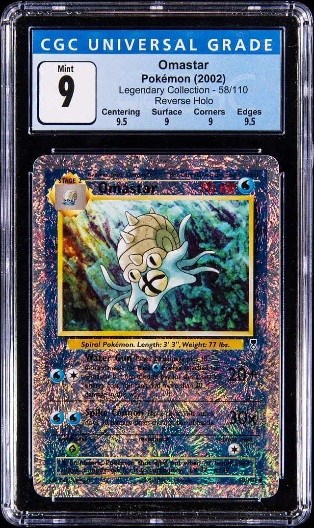 2002 Pokemon Legendary Collection Reverse Holo Omastar #58 card image