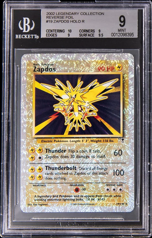 2002 Pokemon Legendary Collection Reverse Holo Zapdos #19 card image