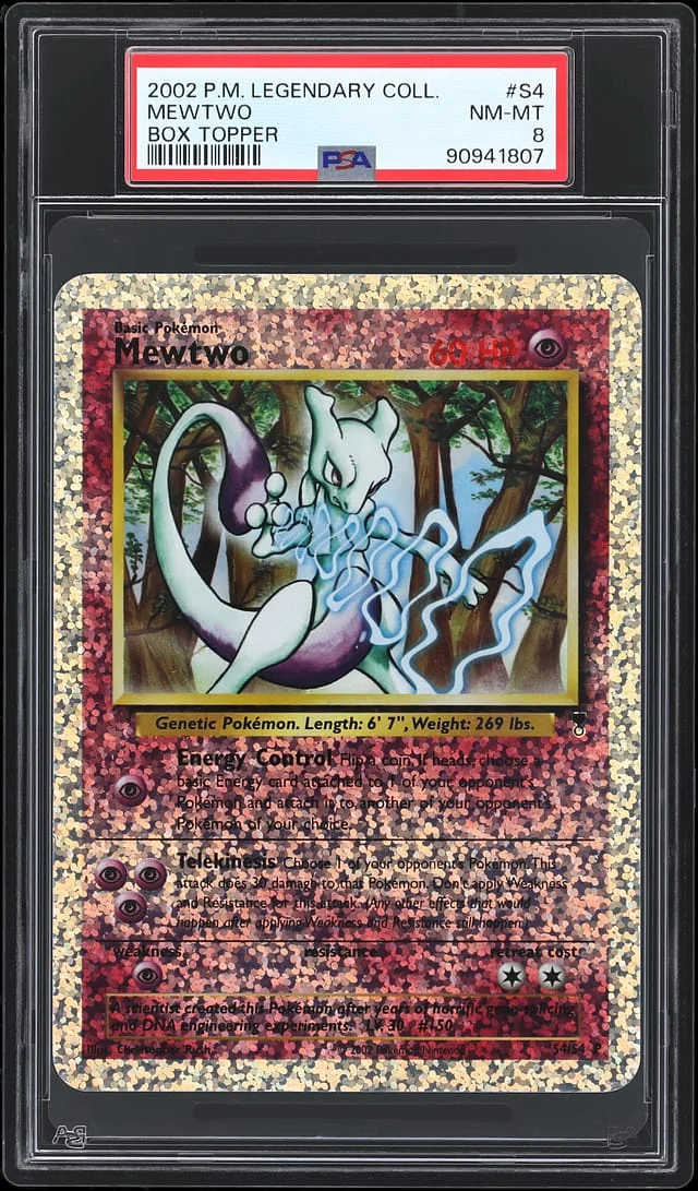 2002 Pokemon Legendary Collection Reverse Holofoil Box Topper Mewtwo #S4 card image