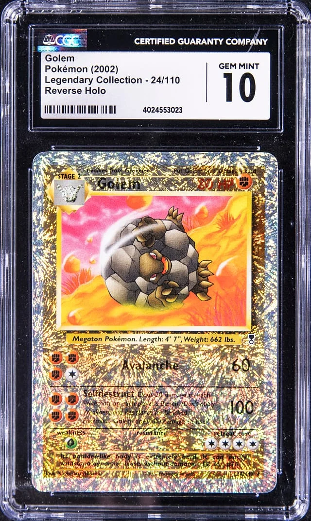 2002 Pokemon Legendary Collection Reverse Holofoil Golem #24 card image