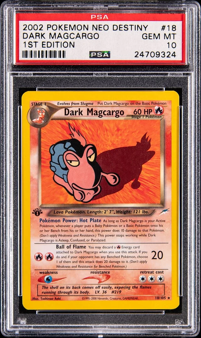 2002 Pokemon Neo Destiny 1st Edition Dark Magcargo #18 card image