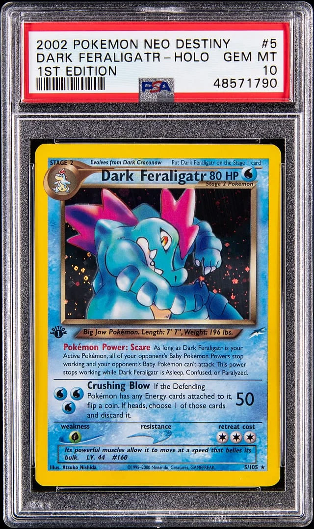 2002 Pokemon Neo Destiny 1st Edition Holo Dark Feraligatr #5 card image