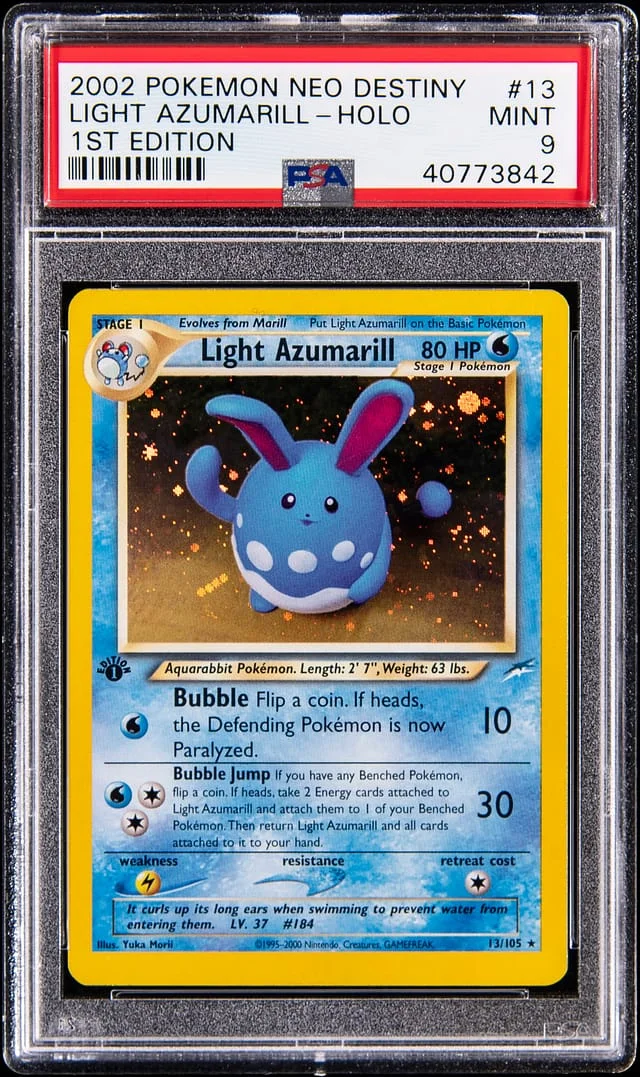 2002 Pokemon Neo Destiny 1st Edition Holo Light Azumarill #13 card image