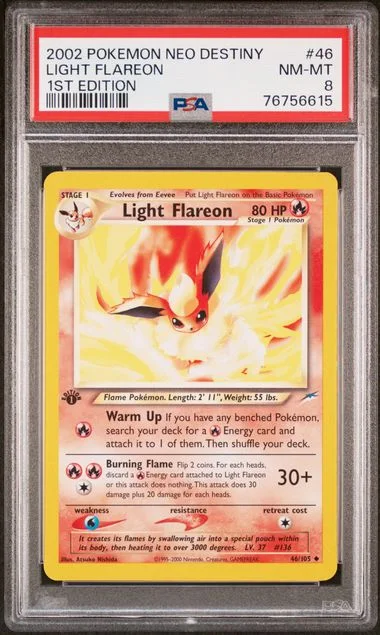 2002 Pokemon Neo Destiny 1st Edition Light Flareon #46 card image