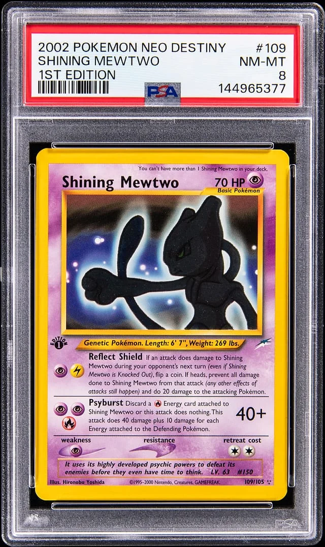 2002 Pokemon Neo Destiny 1st Edition Shining Mewtwo #109 card image