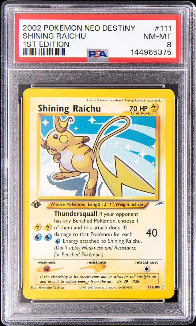 2002 Pokemon Neo Destiny 1st Edition Shining Raichu #111 card image