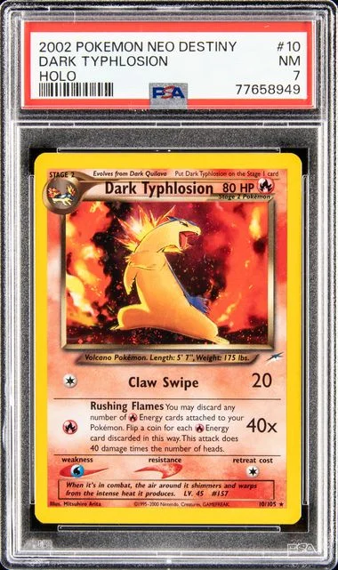 2002 Pokemon Neo Destiny Dark Typhlosion-Holo #10 card image