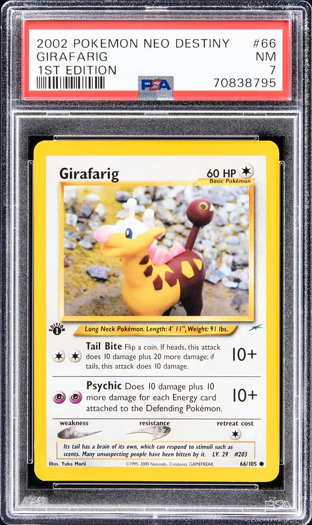 2002 Pokemon Neo Destiny First Edition Girafarig #66 card image