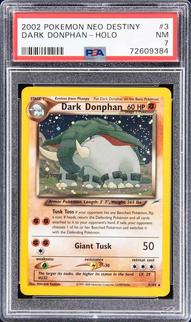 2002 Pokemon Neo Destiny Holo Dark Donphan #3 card image
