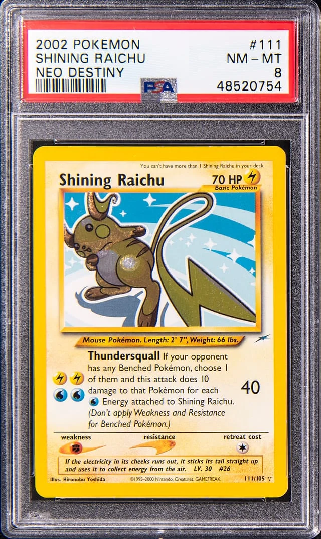 2002 Pokemon Neo Destiny Holo Shining Raichu #111 card image