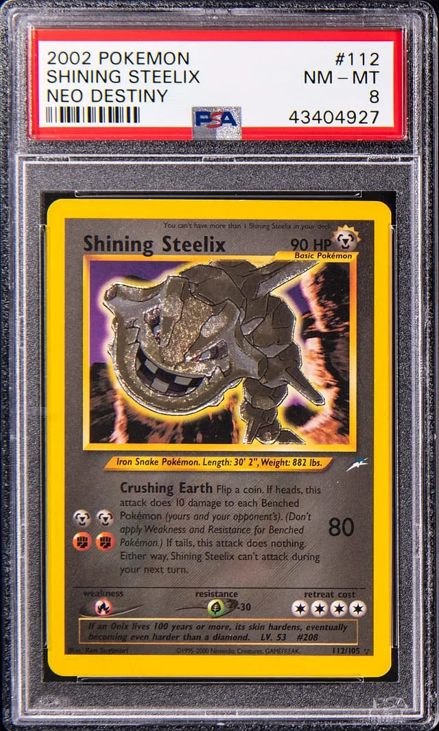 2002 Pokemon Neo Destiny Holo Shining Steelix #112 card image