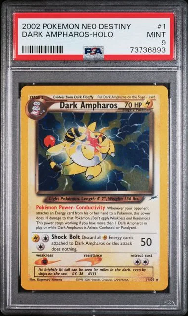 2002 Pokemon Neo Destiny Holofoil Dark Ampharos #1 card image