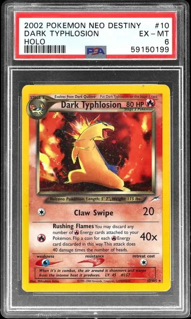 2002 Pokemon Neo Destiny Holofoil Dark Typhlosion #10 card image