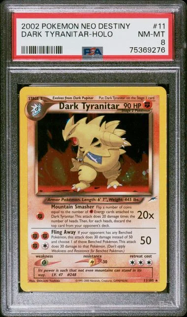 2002 Pokemon Neo Destiny Holofoil Dark Tyranitar #11 card image