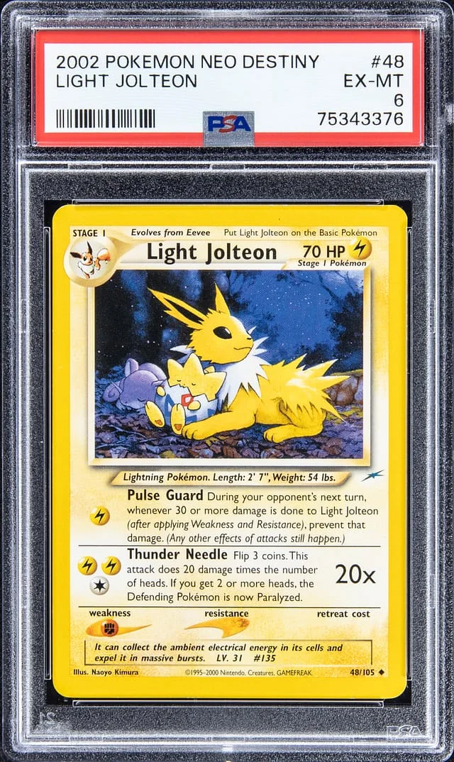 2002 Pokemon Neo Destiny Light Jolteon #48 card image
