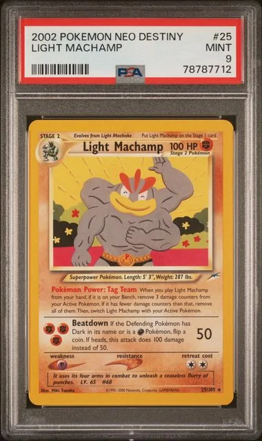 2002 Pokemon Neo Destiny Light Machamp #25 card image