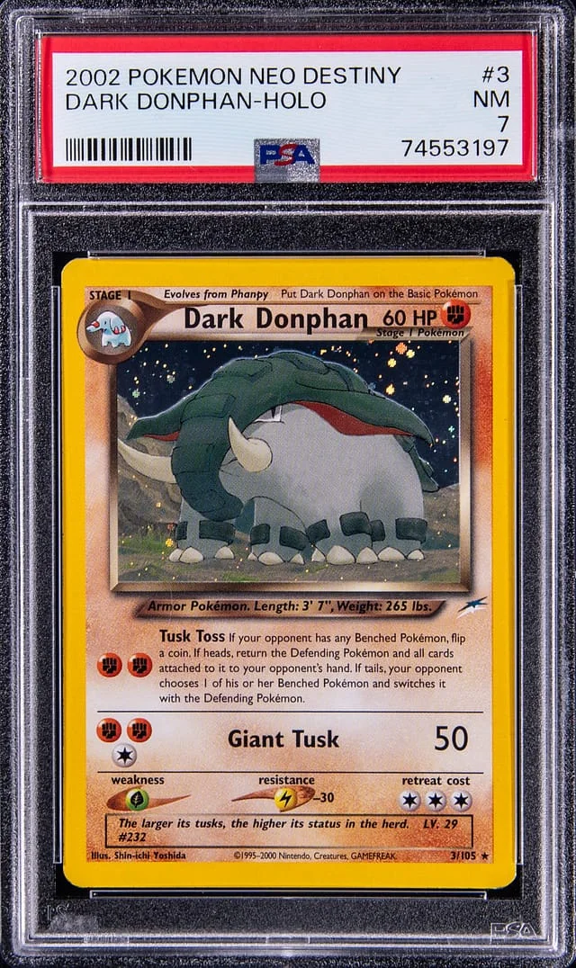 2002 Pokemon Neo Destiny Rare Holofoil Dark Donphan #3 card image
