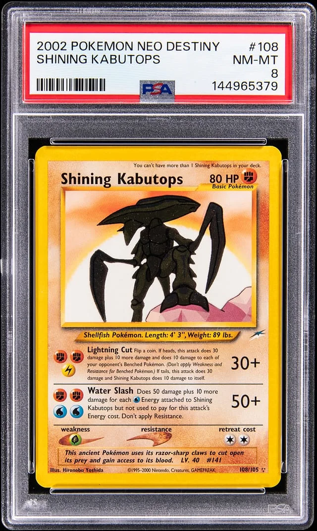 2002 Pokemon Neo Destiny Shining Kabutops #108 card image