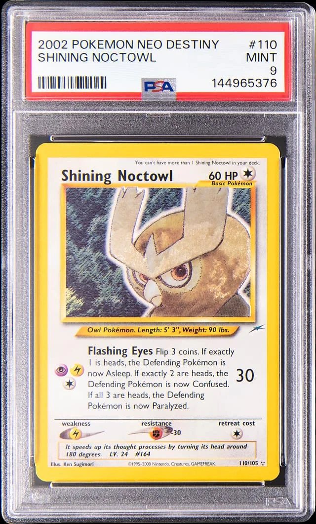 2002 Pokemon Neo Destiny Shining Noctowl #110 card image