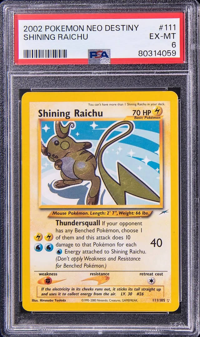 2002 Pokemon Neo Destiny Shining Raichu #111 card image