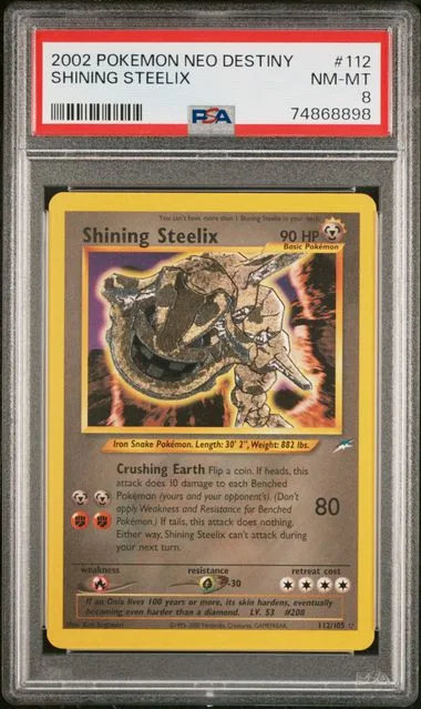 2002 Pokemon Neo Destiny Shining Steelix #112 card image