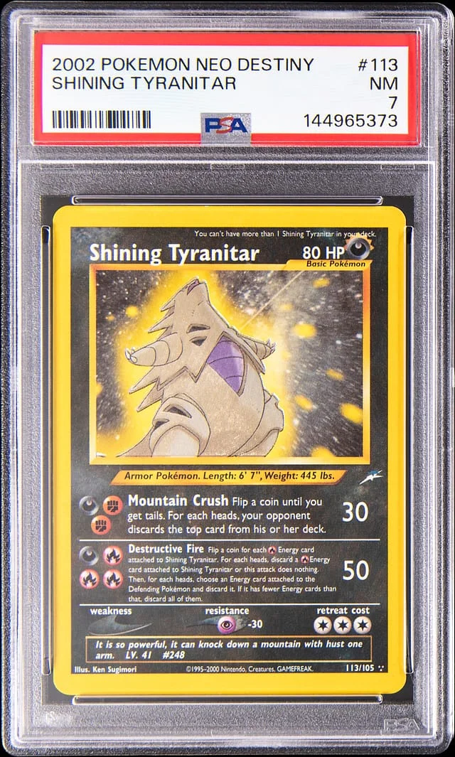 2002 Pokemon Neo Destiny Shining Tyranitar #113 card image