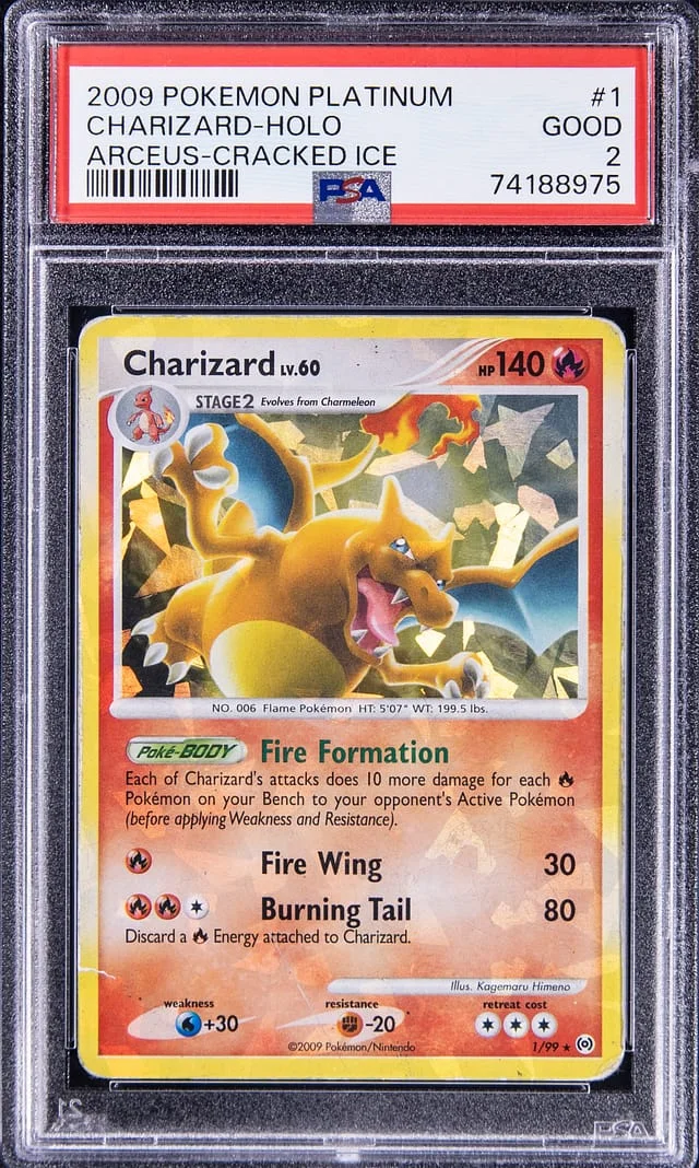 2002 Pokemon Platinum Arceus Rare Holofoil Charizard #1 card image