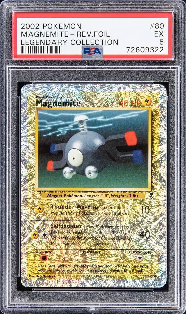 2002 Pokemon Reverse Foil - Legendary Collection Magnemite #80 card image